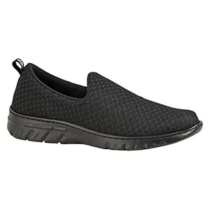 Dian Valencia-Plus Werksneakers, ultralicht, antibacterieel, antislip veiligheidstrainer, ideaal voor ziekenhuis-, gezondheids-, keuken- en reinigingspersoneel, zwart, 36 EU