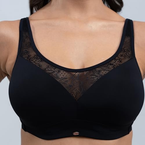 Image of SOIE Women's Full Coverage Padded Bra and Mid Rise Brief with Lace Detailing