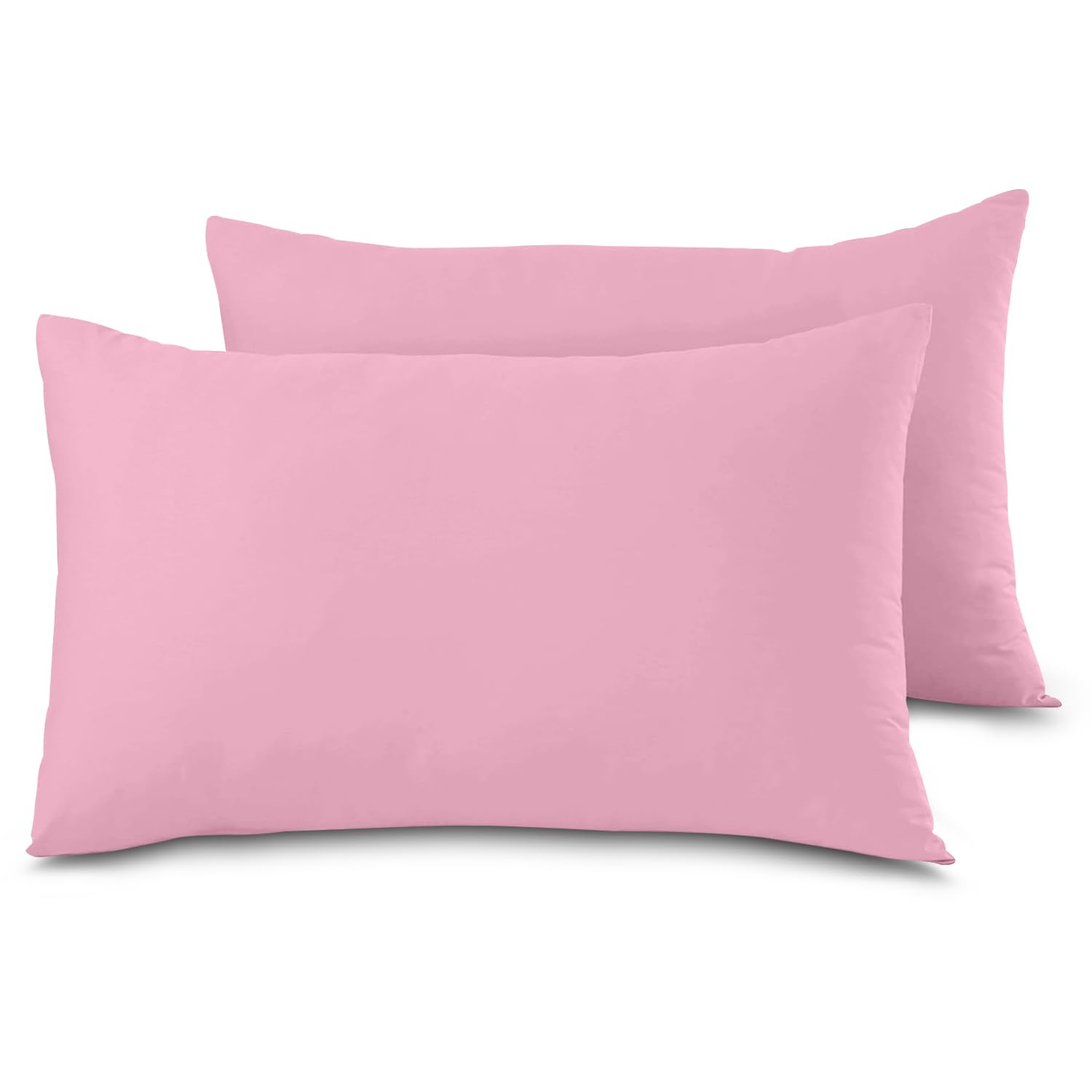 Gc Gaveno Cavailia Pink New Diamond Housewife Pillow Cases, Luxury Poly Cotton Plain Dyed Pillowcases 2 Pack, 74X48 Hotel Quality Pillows Covers