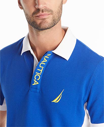Nautica mens Short Sleeve Color Block Performance Pique Polo Shirt Polo Shirt (pack of 1)