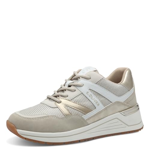 s.Oliver Damen Sneaker flach Sportlich Wedges, Beige (Beige Comb), 40 EU