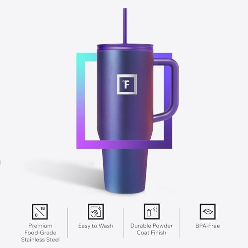 image for IRON °FLASK Co-Pilot Insulated Mug w/Straw & Flip Cap Lids - Cup Hold