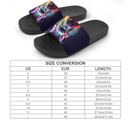 Art Pug Dog Funny House Sandals Non Slip Shower Slippers Quick Drying Bathroom Shoes for Women Men2