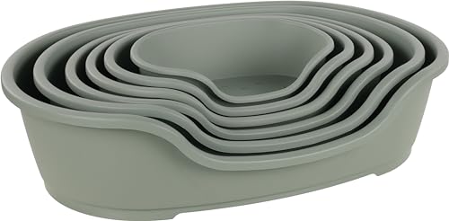 Flamingo Hundebett Tuck – Oval Grün | Größe M (70 × 47 × 22 cm) | Praktisch, Stilvoll & Leicht zu Reinigen!