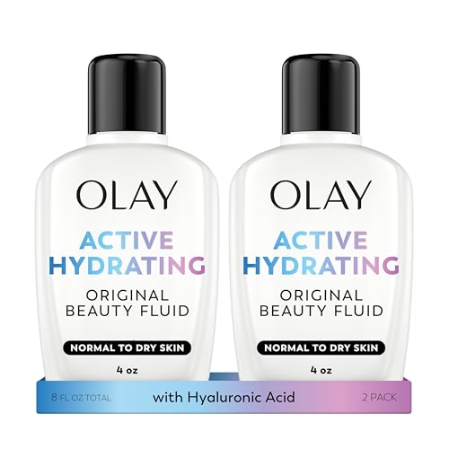 Olay Face Moisturizer, Active Hydrating Beauty Fluid Lotion, Original Facial Moisturizer, 4 Oz. (Pack of 2)