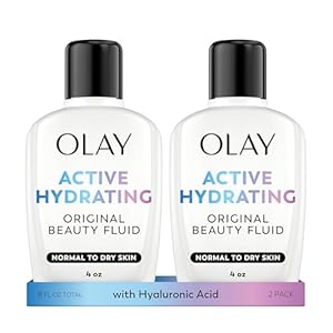 Olay Face Moisturizer, Active Hydrating Beauty Fluid Lotion, Original Facial Moisturizer, 4 Oz. (Pack of 2)
