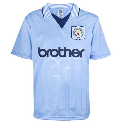 Score Draw Manchester City 1996 Retro Football Shirt Blue XXX-Large Polyester