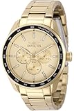 Invicta Specialty 49956 - Orologio da uomo, impermeabile, analogico, movimento al quarzo, in acciaio inox con quadrante dorato, 42 mm