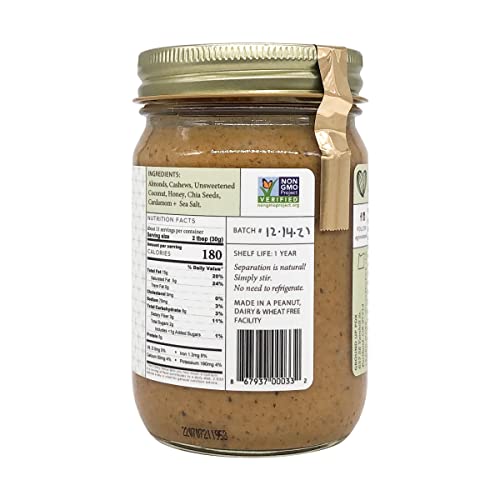 Ground Up Pdx Nut Butter Almond Cashew Coconut Cardamom Chia Sd, 12 Oz #TOP2
