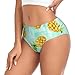 hgnblsip Fashion Pineapple Print Women'S Brief Hipster Briefs Waist Full Coverage Soft Breathable Panties Black
