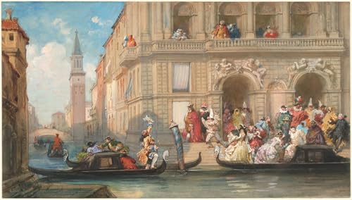 Lienzo de Eugene Louis Lami de Góndolas en Venecia poster para decoración de salón 60x90cm