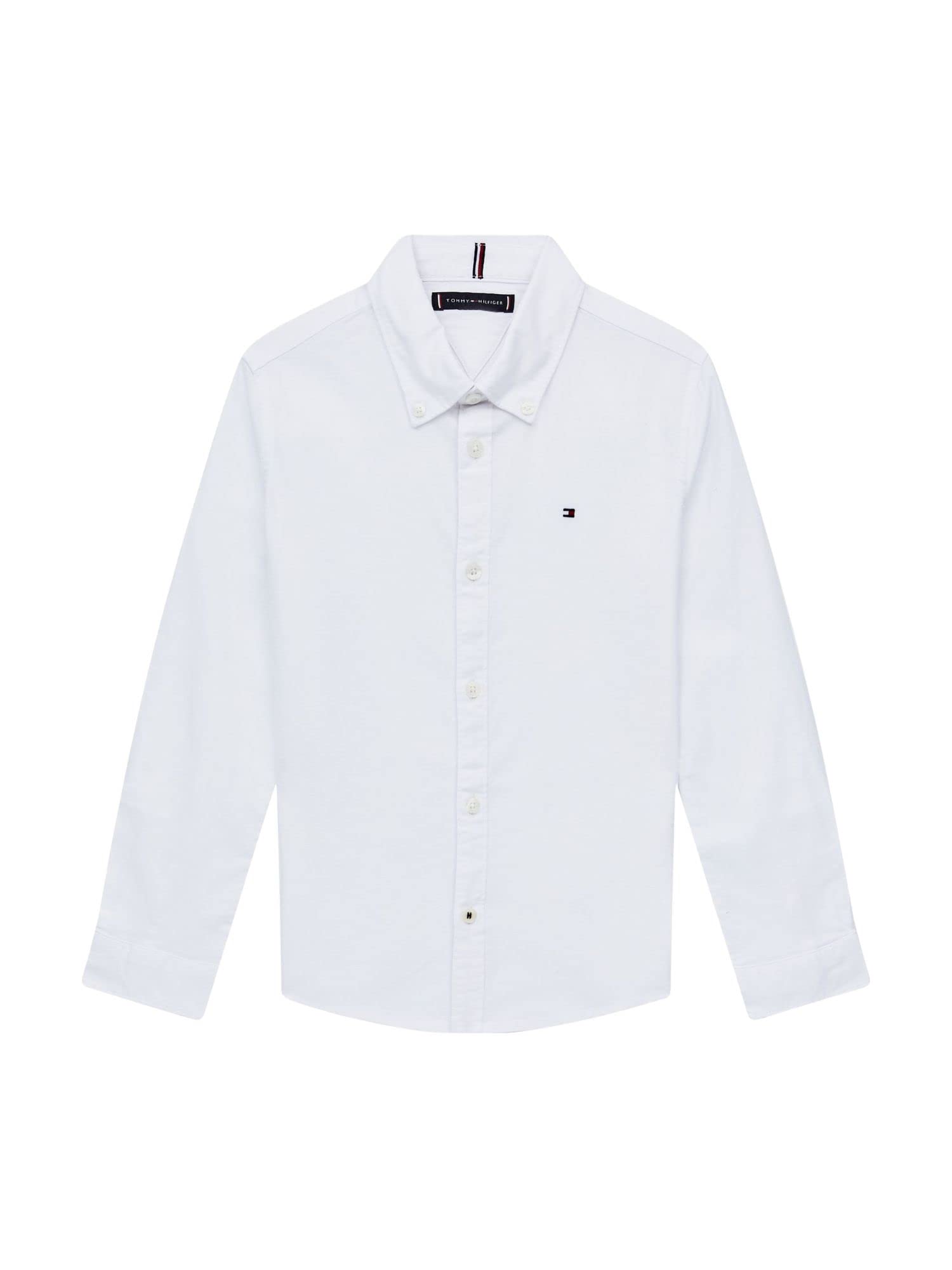 Tommy Hilfiger Boys’ Stretch Oxford Shirt, White (White), 16 Years