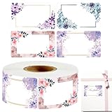 Rollo de pegatinas para niños - Decoración de de regalo con estampado de flores | Etiquetas para tarros de gelatina, conservas, tarros de, área en para escribir, recuerdos de fies