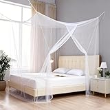 4 Corners Mosquito Net Princess Lace Poster Bedding Canopy Netting Full Sizes Netting White Bedding Home Decor Screen Tents for Camping