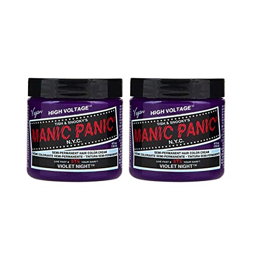 Manic Panic Violet Night Classic Cream, coloración semipermanente para el cabello morado, vegana y sin crueldad animal, 2 x 118 ml