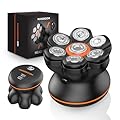 MAXGROOM 7D Rasoio Testa Calva, 2025 Rasoio Testa Calva Zero Assoluto, Rasoio Elettrico Capelli Uomo 0 mm Impermeabile Cordless con Display LED, Rasa e Taglia Capelli a Zero
