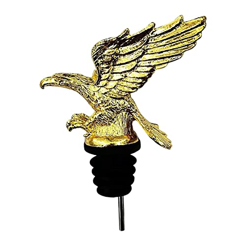 PETSOLA Vertedor de Vino Animal Forma Águila Tapón Decantador Accesorio Vertedor Silicona Seguro Y para Servir Adecuado para, dorado