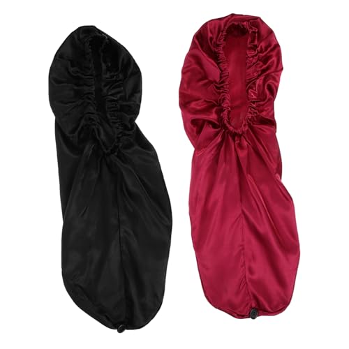 Bonnet de nuit satin anti-frisottis : lot de 8 bonnets extensibles et protecteurs