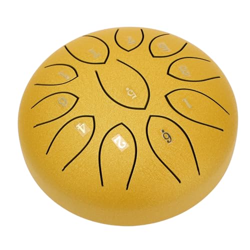 Steel Tongue Drum 6 Inches 11 Notes Carbon Steel Yellow