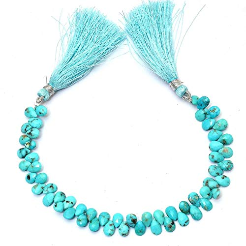 Briolette de poire facettée turquoise pour la confection de colliers fins
