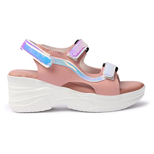 Image of ArranQue Wedge Sandals for Women & Girls, Light Weight Floaters Casual and Stylish Sandal