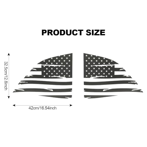 Image of American Flag Decal Car Rear Side Window Sticker Carbon Fiber Rear Quarter Window DIY Sticker Left Right Side Window Cling Car Exterior Decoration Accessories, for Dodge Challenger 2008-2024