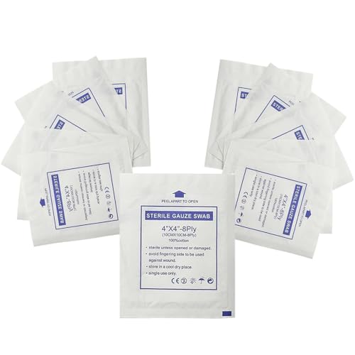 50 Pcs 10cm X 10cm Sterile Gauze Swabs, Sterile Dressings Cotton Gauze Household Supplies for Home Outdoor