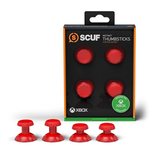 SCUF Instinct Interchangeable Thumbsticks 4 Pack, Replacement Joysticks only Instinct Pro Performance Xbox Series X|S Controller - Red