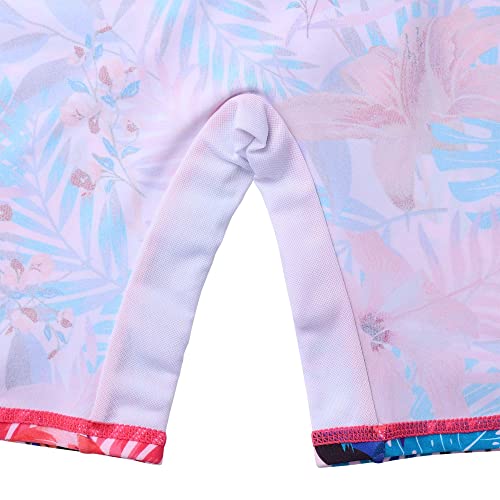 Image of TFJH E 1PCS Girls Short Sleeve Swimsuits UV 50+ Bathing Suits Sunsuits Zipper 2-14Y