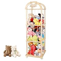 Hocomay Kuscheltier Aufbewahrung, 156 * 40 * 40cm 3-Lagiger Stofftier Plüschtier Aufbewahrung, mit 4 Rädern, für Kinderzimmer, Spielzimmer und Schlafzimmer