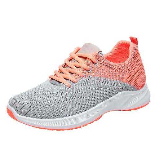 ERTUPE Running Shoes for Women Lightweight Mesh Sneakers Air Cushion Athletic Walking Shoes Comfortable Gym Work Fashion Shoes Orange