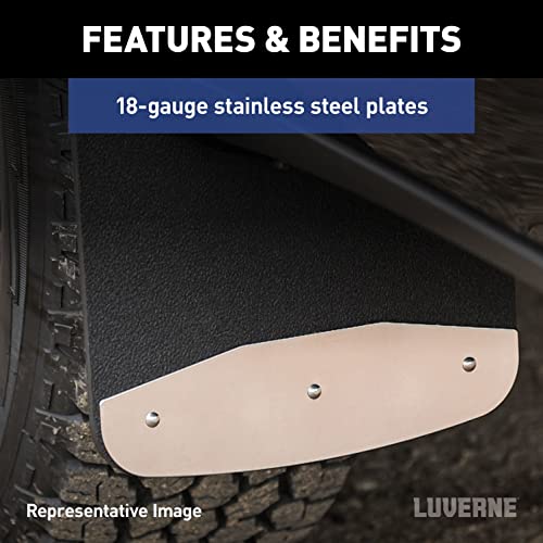 Image of LUVERNE 259924 Rear Dually 20-Inch x 23-Inch Textured Rubber Mud Guards, Select Ford F-350, F-450 Super Duty, 2 Flaps