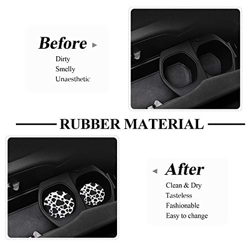 4 Pack Car Coasters, 2.75inch Cow Print Car Cup Holder Coasters for Cars, Neoprene Cup Pad Mat for Cup Holders for Women