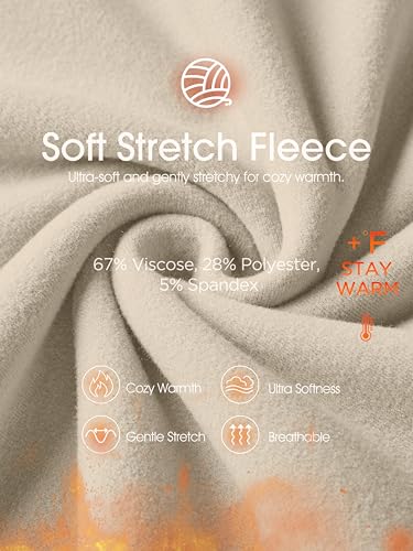 ODODOS Women's Stretch Fleece Long Sleeve Sweatshirts – Ultra-Soft Cozy Warm Crewneck Pullover Tops, Oatmeal, X-Small