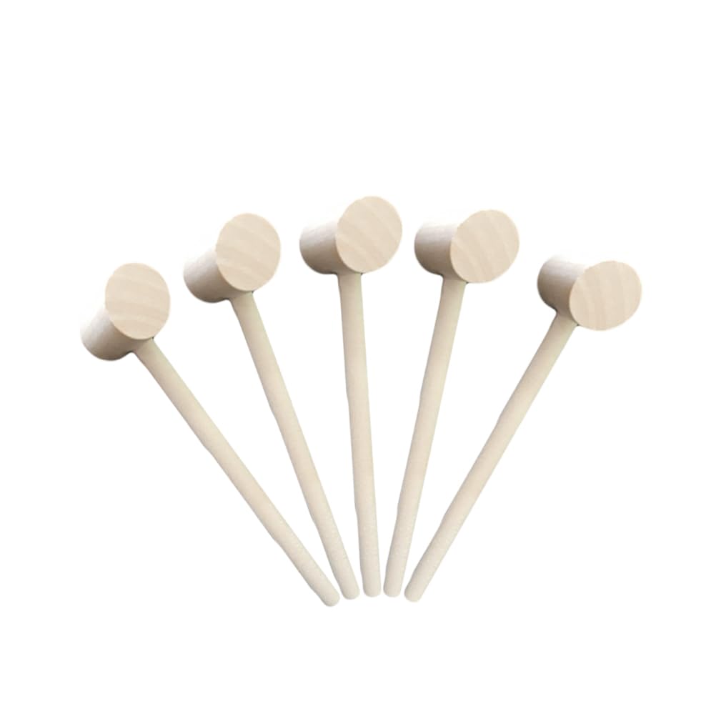 NUOBESTY 12pcs Mini Wooden Mallets Small Hammer Toys for Kids Children Educational Props