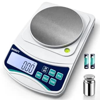 Digital Laboratory Scale 1000g x 0.01g with Calibration Weight and Batteries
