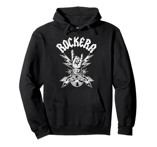 Rockera Mujer, Saludo de Rock and Roll Sudadera con Capucha