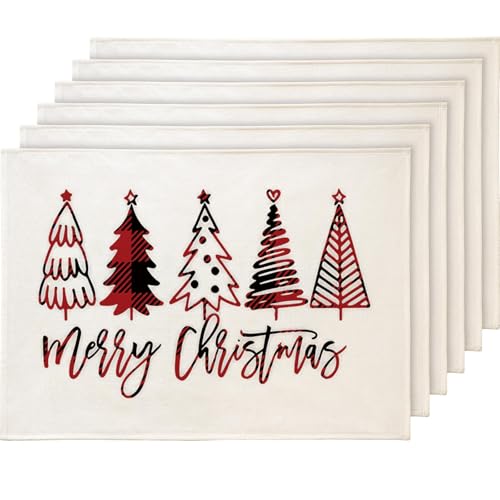 YCOLL Platzset Weihnachten 6er Set Weihnachtsdeko Tisch Tischsets...