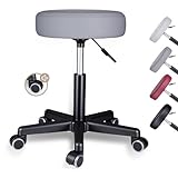 HÖHENVERSTELLBAR & STANDFEST: Der Hocker ist stufenlos in der Höhe von 46 bis 60 cm verstellbar. Das breite Sternfußgestell mit fünf leisen Rollen sorgt nicht nur für hervorragende Stabilität und Standfestigkeit, sondern kann auch als Fußstütze genutzt werden – ideal für den Einsatz in unterschiedlichen Situationen.