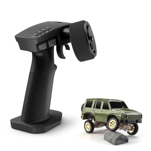 ROUASD Mini RC Crawler Truck 4x4, 1/64 Scale 2.5 KM/H RTR RC Car RC Rock Climbing Hobby Remote Control Car Off-Road Vehicle RC Buggy with LED Lights Ready-to-Run for Adults