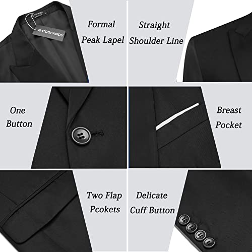 COOFANDY Men 3 Piece Suit Slim Fit Tuxedo One Button Prom Suits Blazer Jacket Vest Pants with Tie4