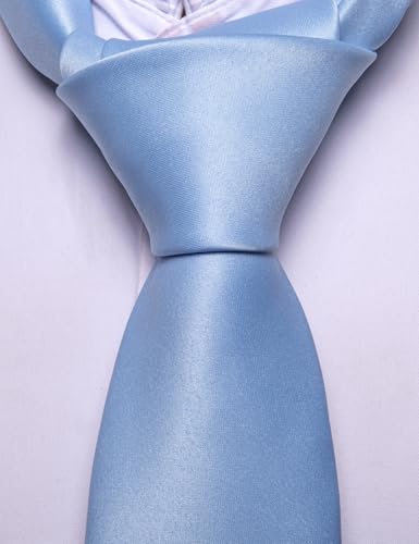 Image of Barry.Wang Boys Ties Pre-Tied Satin Solid Color Kids Tie Pocket Square Set Adjustable Formal Necktie Graduation School