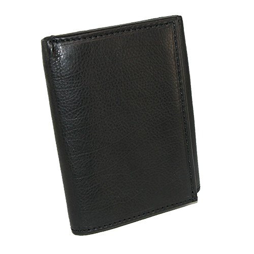 Paul & Taylor Men's Leather Badge Holder Trifold Wallet, Black