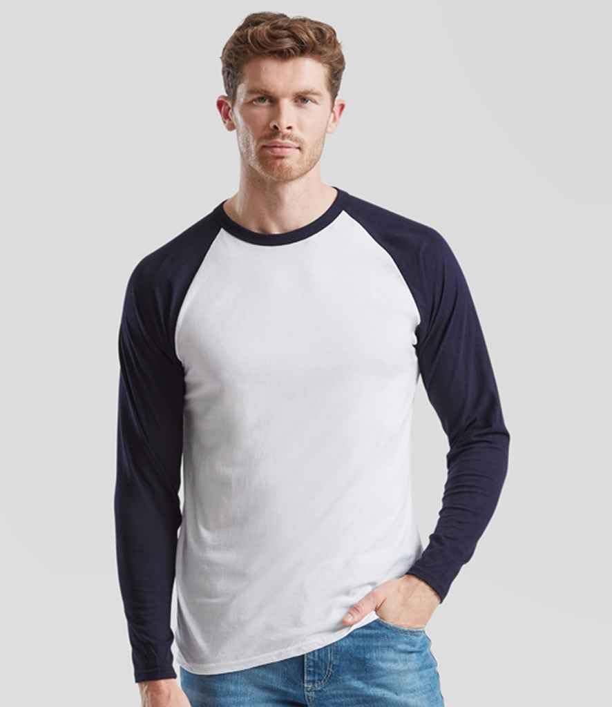 Multipack T-Shirts De Baseball Hommes À Manches Longues Contrastées Col Rond Classique sans Motif - 100% Coton, Poids Économique | Adaptés À Toutes Les Occasions | À La Mode Et Polyvalents