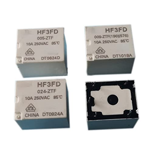 Relé de potencia HF3FD-005-ZTF 5V 10A 250VAC con 5 pines para circuitos impresos 2