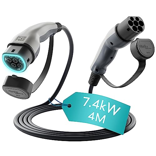Type 2 Charging Cable 7.4kW | 32A | 4M | 1-Phase | Mode 3 | 4 Metre Type 2 to Type 2 EV Charging Cable 7kW Electric Car Charger, Fast EV Vehicle Charger - Made in Holland