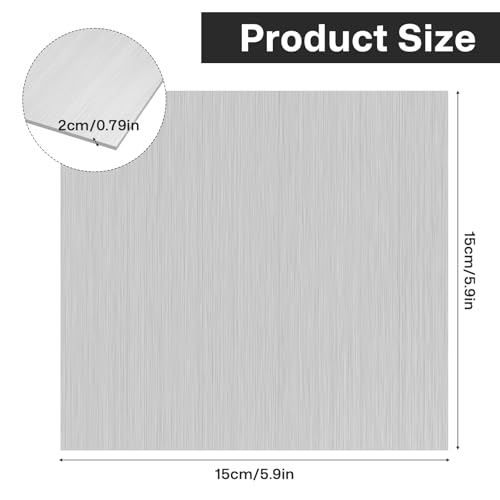 2 Stück 304 Edelstahlblech 2mm, 15 cm × 15 cm Quadratische Stahlplatte Metallplatte GebüRstete OberfläChe für Schneiden SchweißArbeiten Gravieren Bohren DIY Bastelarbeiten