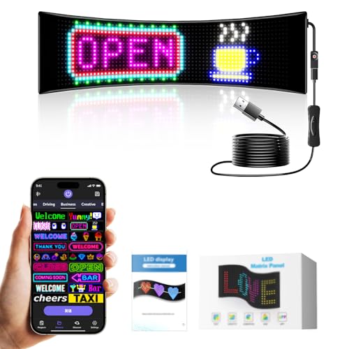 Car Windshield LED Sign Bluetooth APP Controlled Scrolling Display Programmable