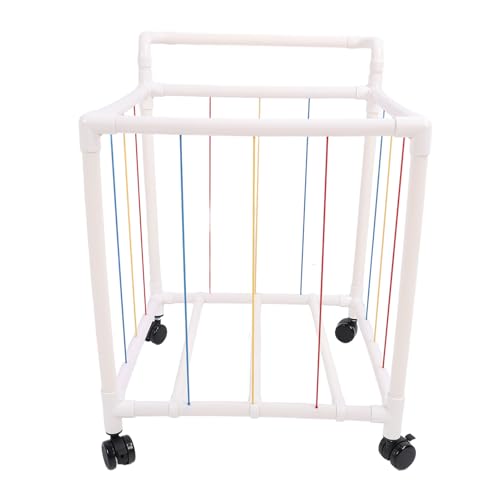 X Large Plush Stuffed Animal Storage Rack, 360° Brake Wheels, ABS Material, Toy Cage with Net, for Nursery Playroom Kids Room (B Single Armrest Full Rope)