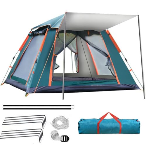 Gziztx Camping Zelt 4-6 Personen 240x240x154 cm Pop Up Zelt für Familien im Freien, wasserdichte Kuppelzelt Winddicht Automatisches Wurfzelt, geeignet für Reisen, Strand, Bergsteigen (Grün)